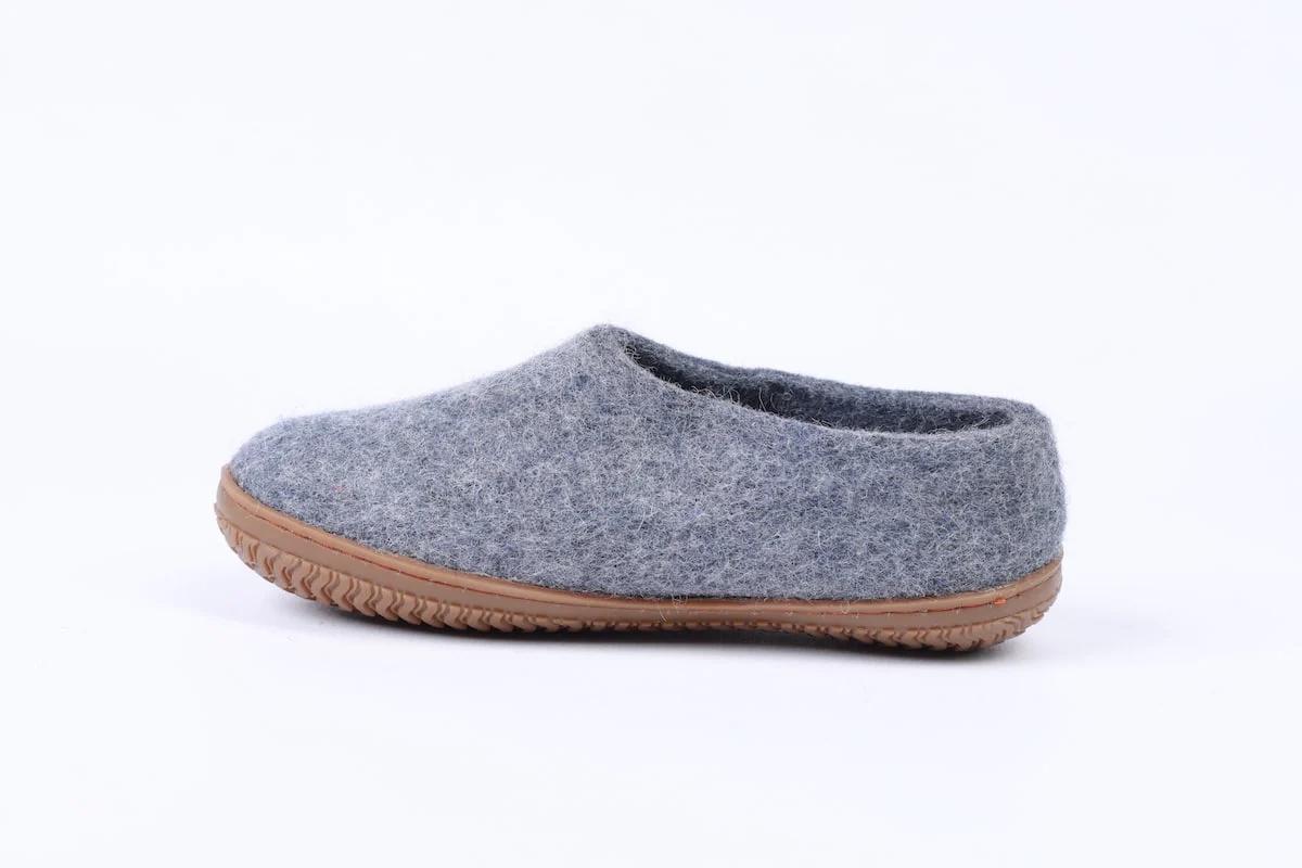 Uldhjemmesko (100% ren uld) - Model Denim m/Gummisål - Dansk Design fra SHUS - Billede 4