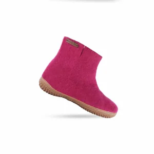 Filthjemmesko med høj skaft af 100% ren uld - Model Pink m/gummisål – Dansk Design fra SHUS