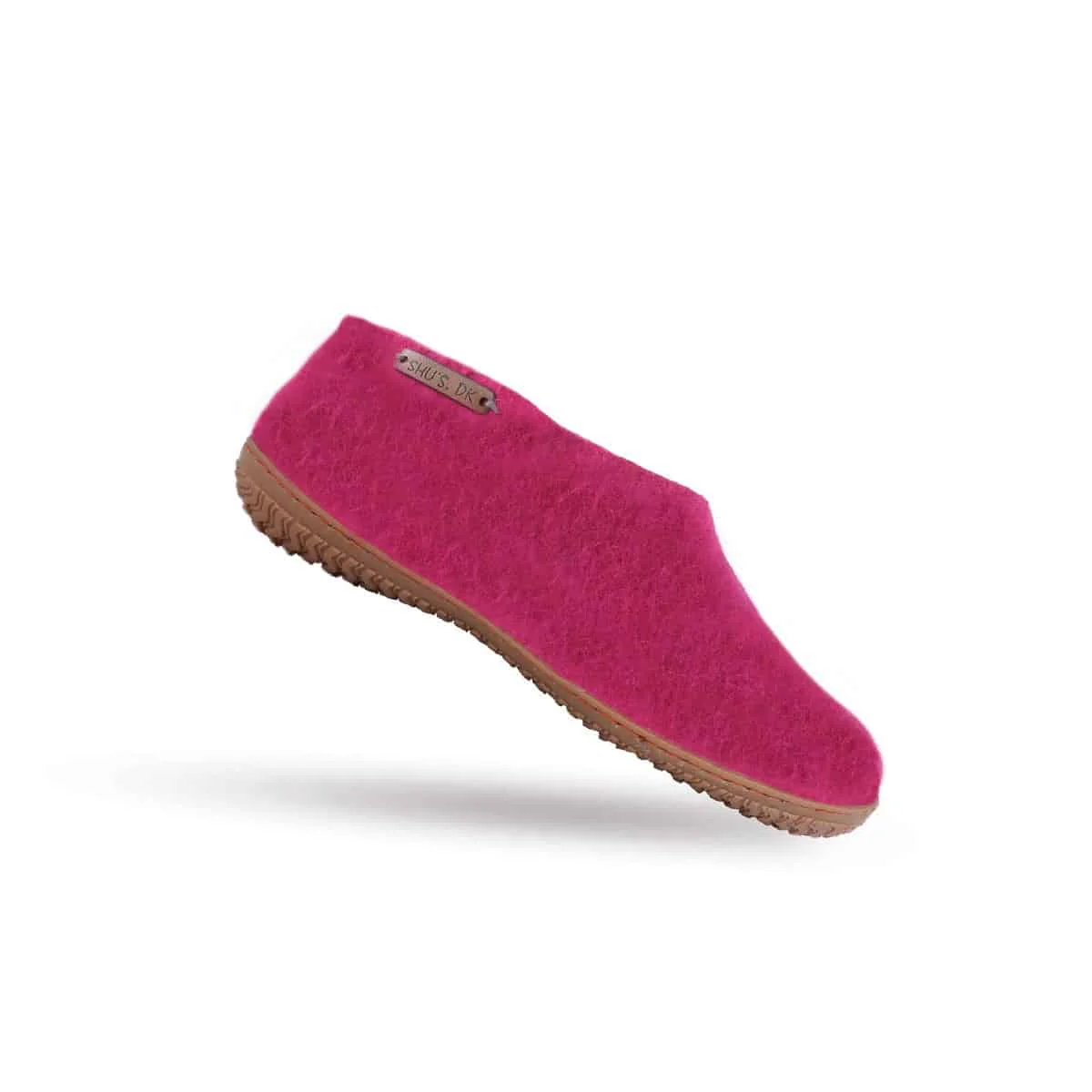 Uld hjemmesko (100% ren uld) - Model Pink m/Gummisål - Dansk Design fra SHUS